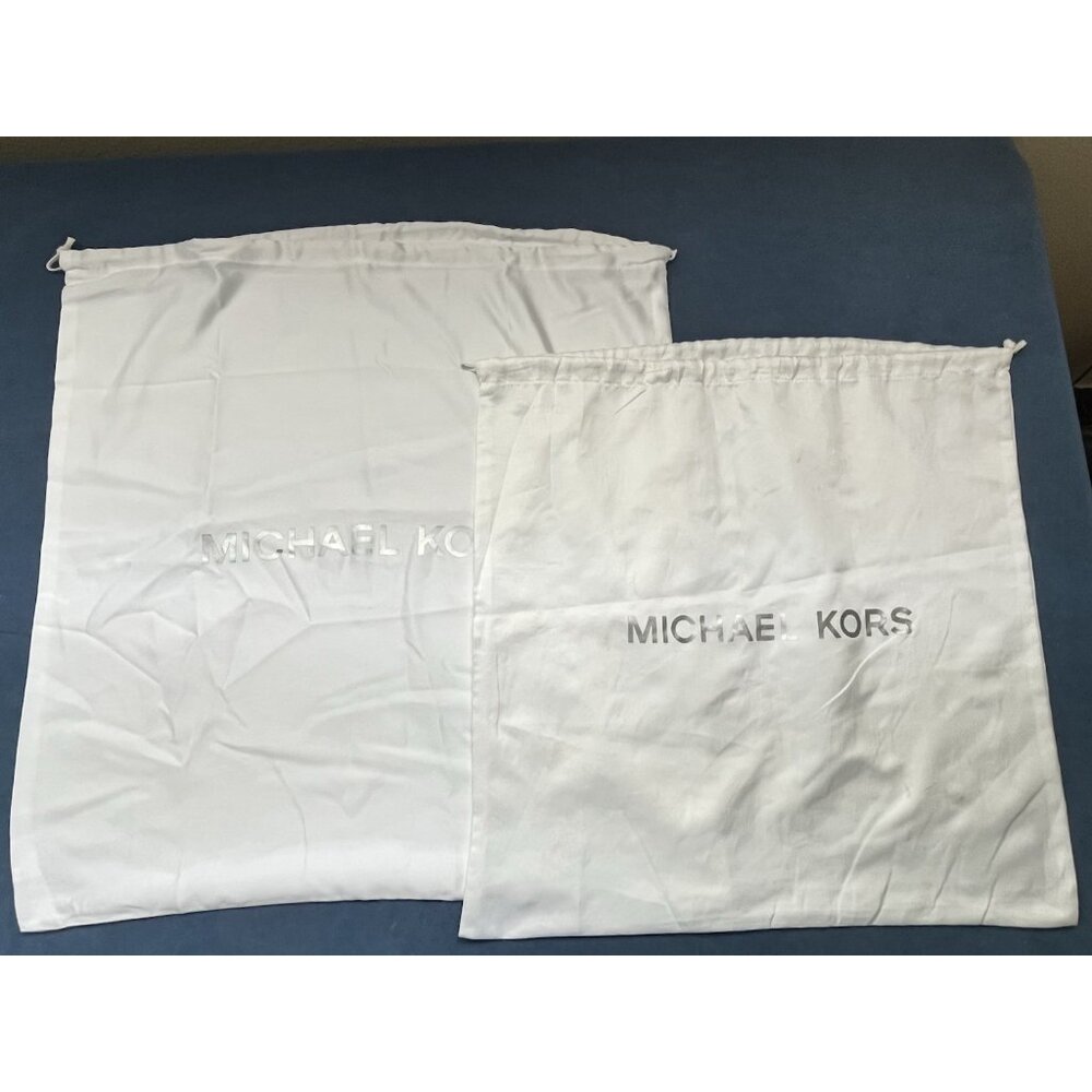 2 MICHAEL KORS Satin White Dust Cover Bag Storage Travel For Handbag 22x21 18x18